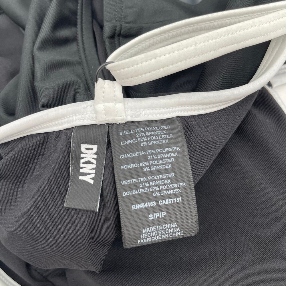 DKNY Swimsuit Size Small Black White T-Strap Back Sporty Swim One Piece NWT - Picture 5 of 16
